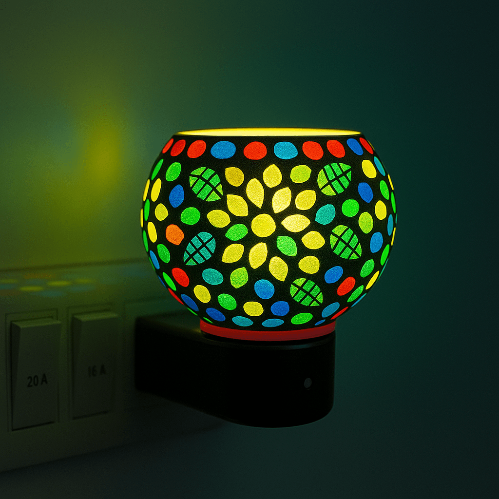ScenZora Ceramic Camphor & Aroma Diffuser with Night Lamp – Includes 30g Bakhoor & 30g Camphor - ScenZora